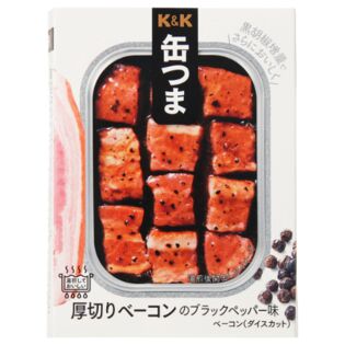K&K 缶つま 厚切りベーコンのブラックペッパー味 105g x6