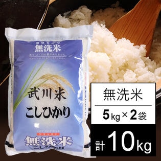【計10kg/5kgx2袋】令和5年産 山梨県産 武川米 コシヒカリ 無洗米