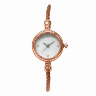 ラメ入りキラキラ文字盤 バングル ラインストーン レディース腕時計 SPST050-GDWH