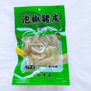 青松 泡椒猪皮 茹で豚皮の青唐辛子漬け 90g