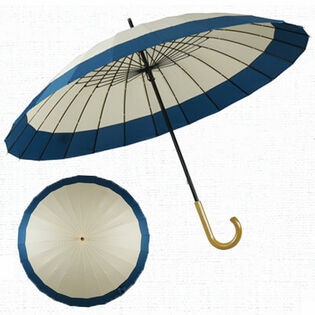 【アイボリー×青緑】傘 和傘 レディース メンズ 兼用 長傘 蛇の目風 和傘 和