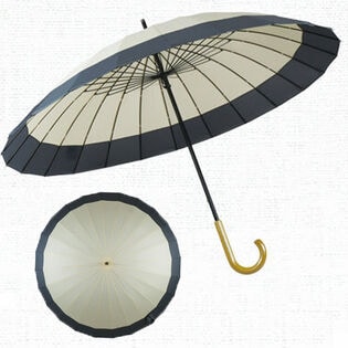 【アイボリー×グレー】傘 和傘 レディース メンズ 兼用 長傘 蛇の目風 和傘 和