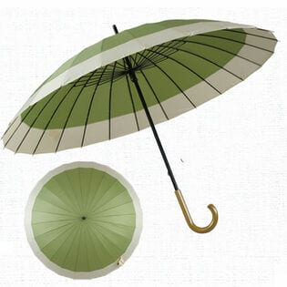 【もえぎ×アイボリー】傘 和傘 レディース メンズ 兼用 長傘 蛇の目風 和傘 和