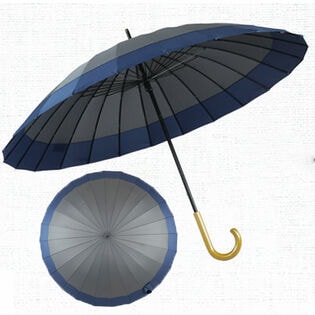 【グレー×紺】傘 和傘 レディース メンズ 兼用 長傘 蛇の目風 和傘 和