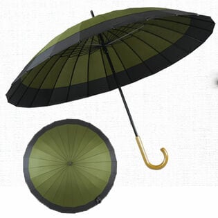 【緑×黒】傘 和傘 レディース メンズ 兼用 長傘 蛇の目風 和傘 和