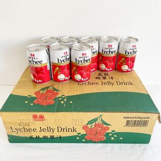 【24缶セット】泰山 荔汁椰果汁 ライチココナッツジュース 308ml 320g ナタデココ入り