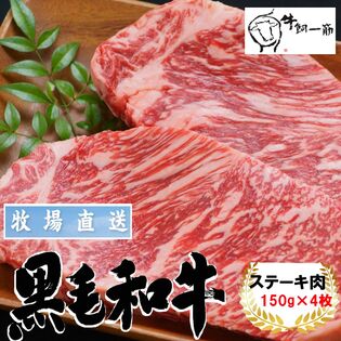 【計600g(150g×4枚)】牧場直送！ 九州産　黒毛和牛ロースステーキ