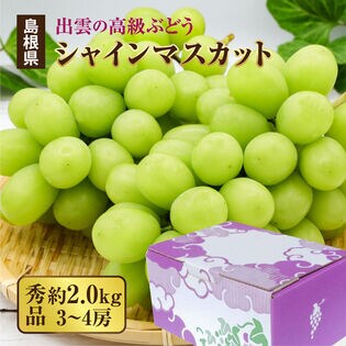 【秀品 約2.0kg(3~4房)】島根県出雲市産 シャインマスカット