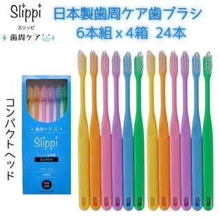 【24本／コンパクトヘッド】 コンパクト歯ブラシ 奥まで届く【ふつう・小さめヘッド・歯周ケア】