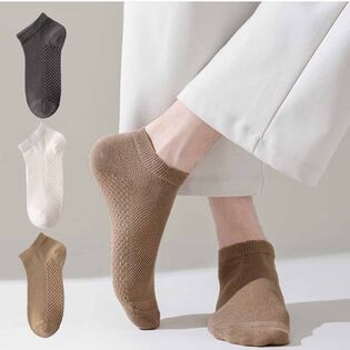 【3色セット】メンズソックス（ホワイト・ベージュ・グレー）