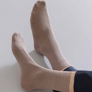 【キャメル】クルー丈シンプルソックス