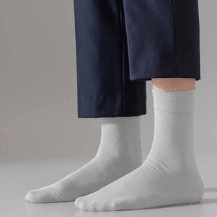 【ライトグレー】クルー丈シンプルソックス