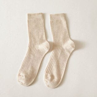 【ベージュ】メンズソックス シンプル