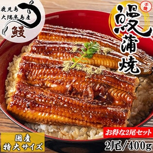 【特大200g×2尾】鹿児島大隅半島産 備長炭手焼き うなぎ蒲焼 (タレ付き)