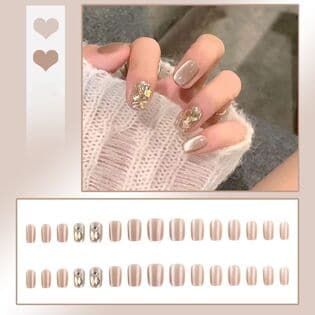 【24枚入】ネイルチップ ショート キラキラマグネット