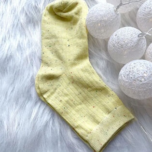 【イエロー】靴下 ミックスカラー レディース（クルー丈）