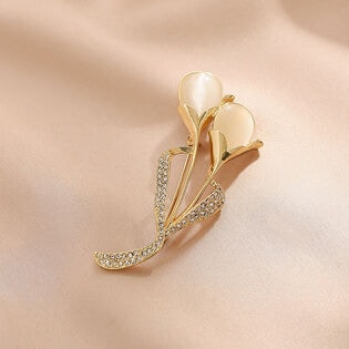 【ゴールド】はなデザインブローチ