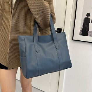 【ブルー】シンプルレディーストートバッグ