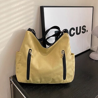 【ベージュ】キャンパストートバッグ