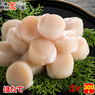 【計1.5kg/300g×5パック】北海道産 生冷凍ほたて貝柱【サイズ不揃い】