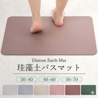 【ブラウン/30×40cm】珪藻土バスマット
