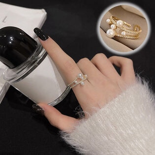 【ゴールド】マルチパール オープンリング