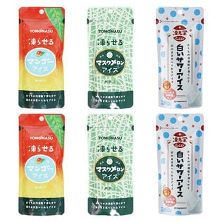友桝飲料 凍らせて食べるアイス 詰め合わせ【3種・計6コ】（マンゴー・メロン・白いサワー）