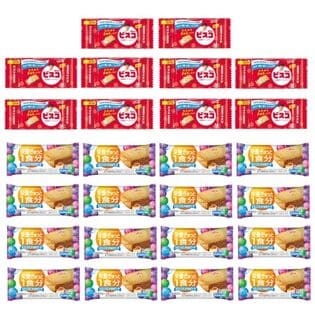 グリコ ビスコミニパック（10コ）＆バランスオンminiケーキ＜チーズケーキ＞（16コ）