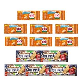 グリコ ビスコミニパック＜メープル＞（8コ）＆毎日果実3枚（5コ）