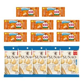 【計13個】グリコ SUNAO(スナオ)＜発酵バター＞＆ビスコミニパック＜メープル＞