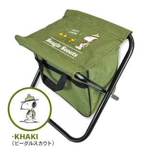 【カーキ・スヌーピー】フィッシングチェアコンパクト折りたたみ椅子