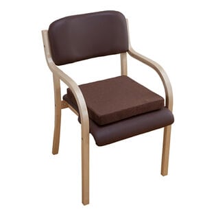 【ダークブラウン】日本製 立ち座りサポートチェア 完成品 低反発クッション付き