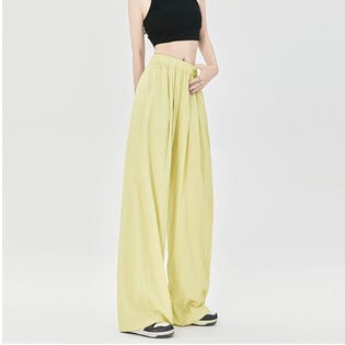 【ベージュ】 リラックスワイドパンツ