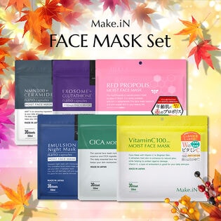 【秋限定】Make.iN フェイスマスク6種 お試しスペシャルセット（各30枚入／6袋セット）