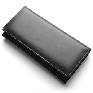 【ブラック】BEAMZSQUARE 銀面 牛革 オイルドレザー メンズ 長財布 BS-1904BK