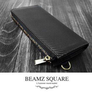 BEAMZ SQUARE カーボンレザー L字ファスナー長財布 BS-22606
