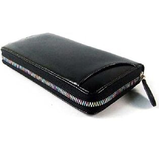 【ブラック】BEAMZSQUARE ベジタブルレザー ラウンド長財布 BS-22902