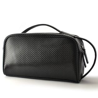 BEAMZSQUARE カーボンレザー BOXY セカンドバッグ BS-2531BK