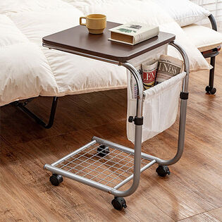 昇降式 サイドテーブル ベッドテーブル キャスター付き