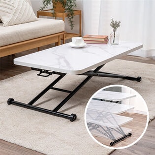 【大理石調】らくらく昇降式テーブル