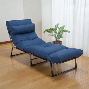 【ネイビー】枕・ごろ寝座布団リクライニングベッド