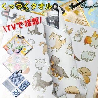 【ワンニャン】Eooplus カラビナ付くっつくタオル