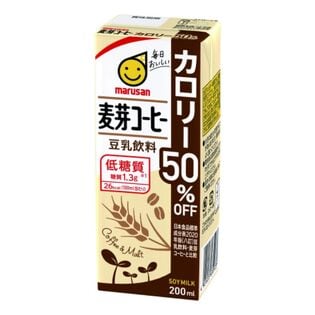 【200ml×24本】マルサン 豆乳飲料 [麦芽コーヒー] カロリー50%オフ  甘くない甘さ