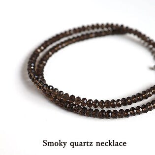 【ユニセックス 41cm/スモーキークォーツ 4mm】パワーストーンネックレス
