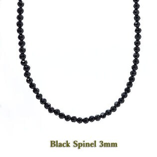 【メンズ 50cm/ブラックスピネル 3mm】スピネルジュエリーネックレス