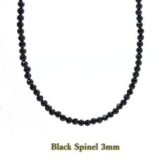 【レディース 40cm/ブラックスピネル 3mm】スピネルジュエリーネックレス