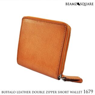 BEAMZSQUARE バッファローレザー ダブルZIP ショートウォレット BS-1679