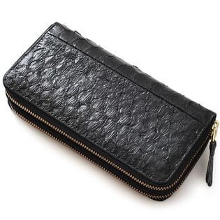 【ブラック】パイソン革 ダブルラウンドファスナー 長財布 3226BK