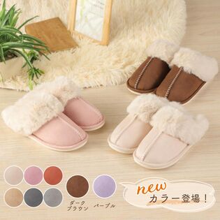 【レッド/XSサイズ（23-23.5cm）】ムートン風ルームシューズ