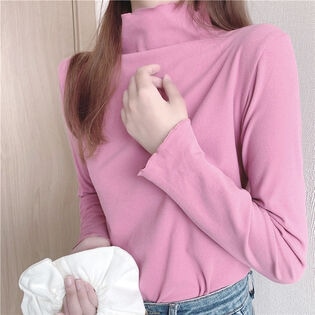 【ピンク】レディース フリルハイネック